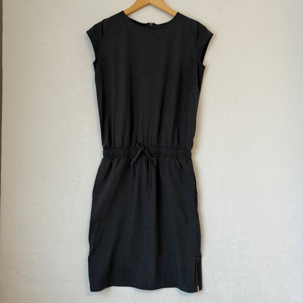 Albion Womens Gray Going Places Round Neck Back Zip Casual Dress Size XS Tall